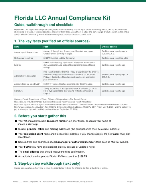Guide: key facts with sources